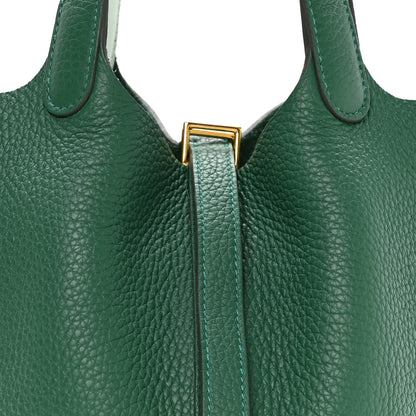 Hermes Taurillon Clemence Swift Eclat Picotin Lock 18 Vert Moyen Vert Peppermint 8 of 13