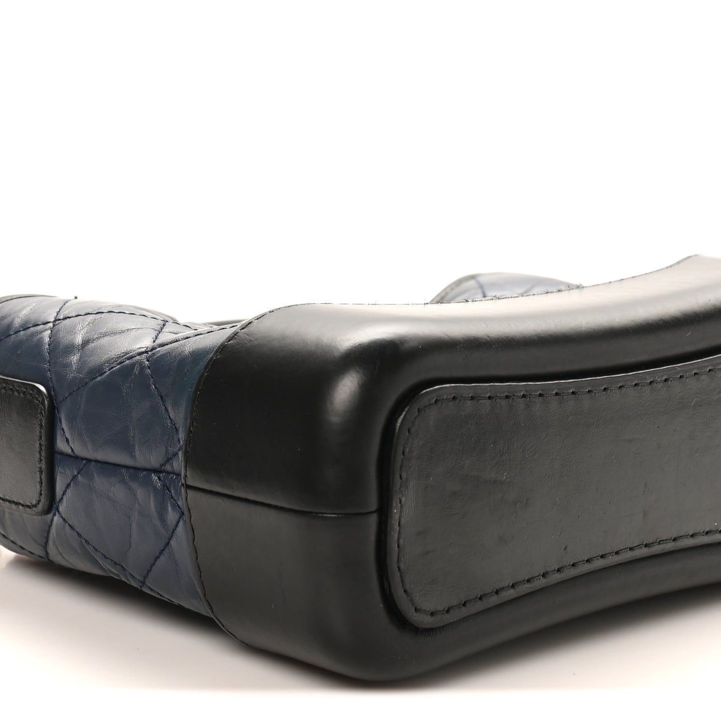 Aged Calfskin Quilted Small Gabrielle Hobo Navy Black