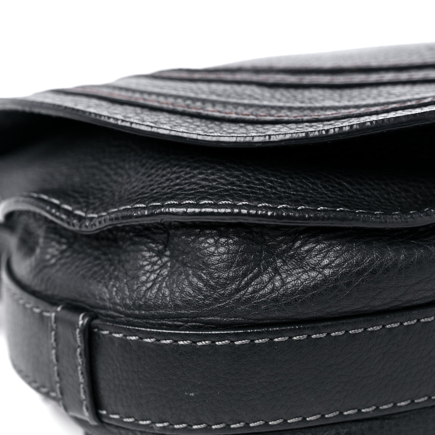 Calfskin Medium Marcie Round Crossbody Bag Black