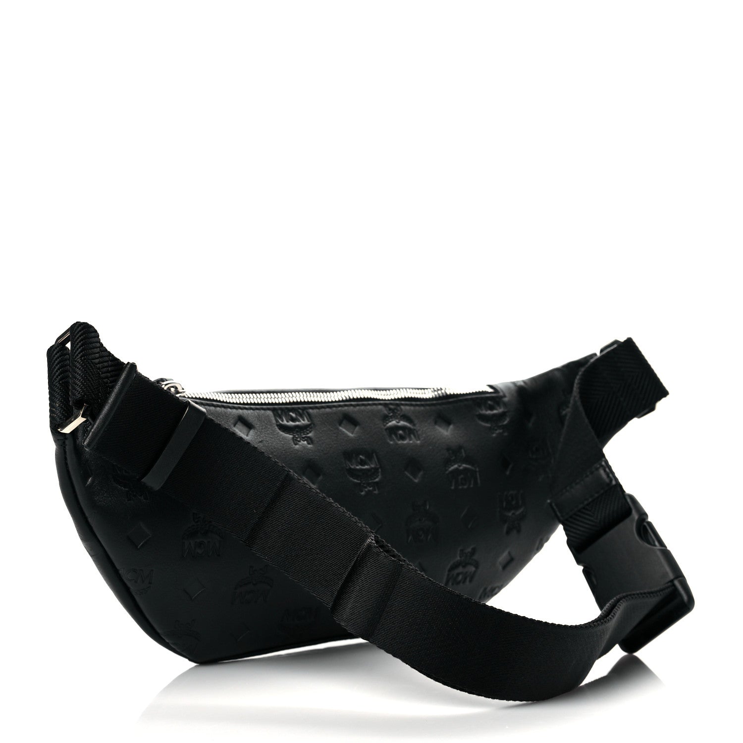MCM Calfskin Ottomar Monogram Fursten Belt Bag Black 3 of 10