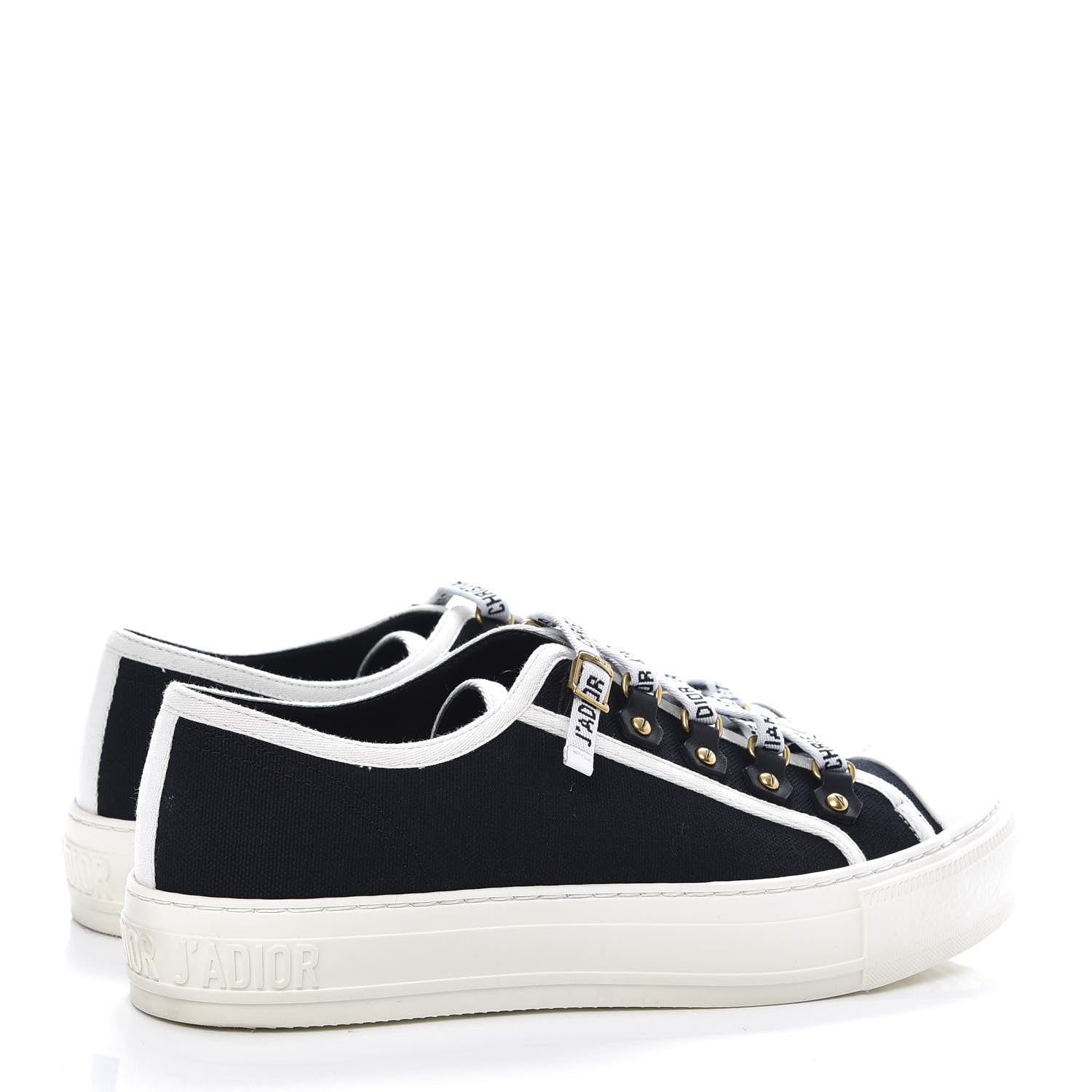 Christian Dior Canvas Walk'N'Dior Low Top Sneakers 37.5 Black 4 of 13