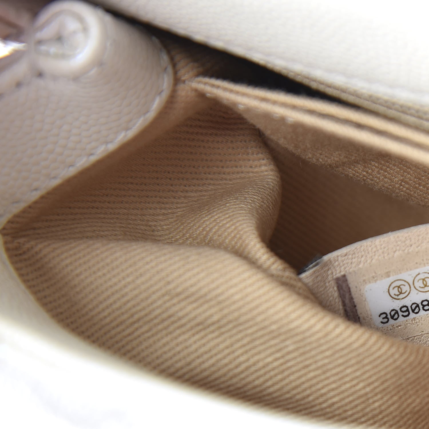 Chanel Iridescent Caviar Quilted Extra Mini Coco Handle Flap Ivory 9 of 10