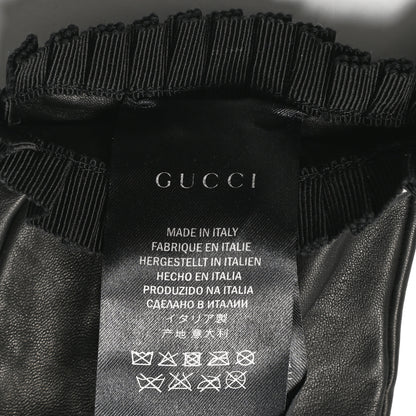 Gucci Nappa Pearl Fingerless Short Gloves 8 L Black 3 of 5