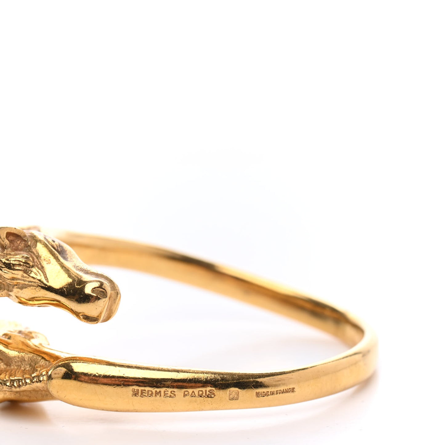 Metal Double Horse Head Bangle Gold