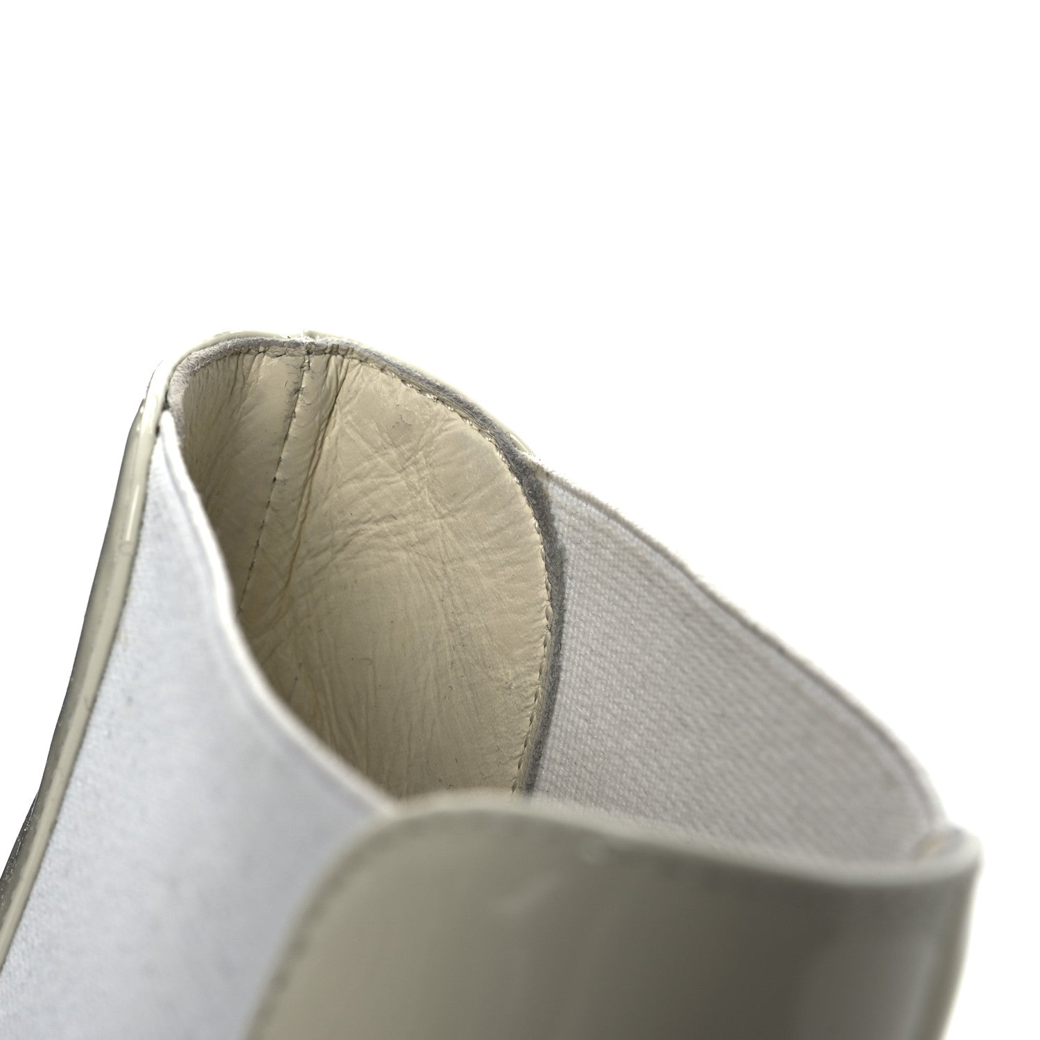 Chanel Patent Calfskin Cap Toe Ankle Boots 39 Ecru 12 of 13