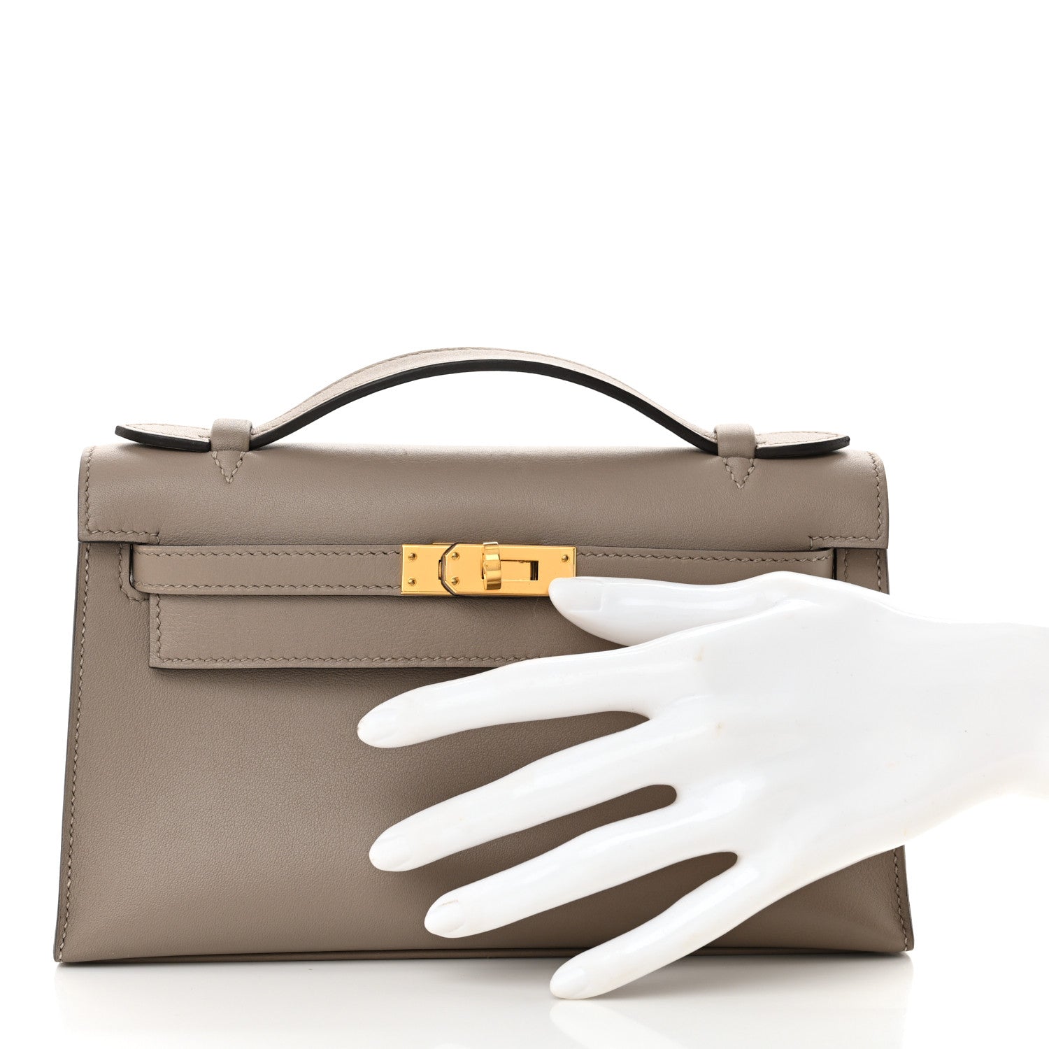 Hermes Swift Kelly Pochette Clutch Gris Asphalte 2 of 12