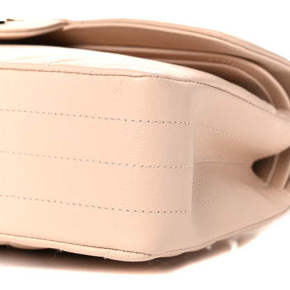 Chanel Caviar Chevron Quilted Small Double Flap Beige 9 of 11