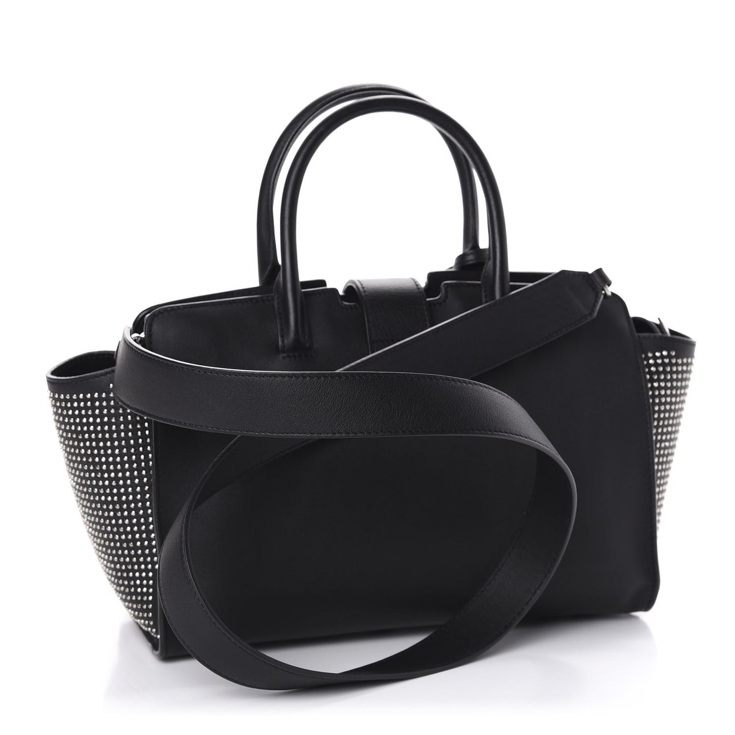 Smooth Calfskin Studded Baby Monogram Downtown Cabas Black