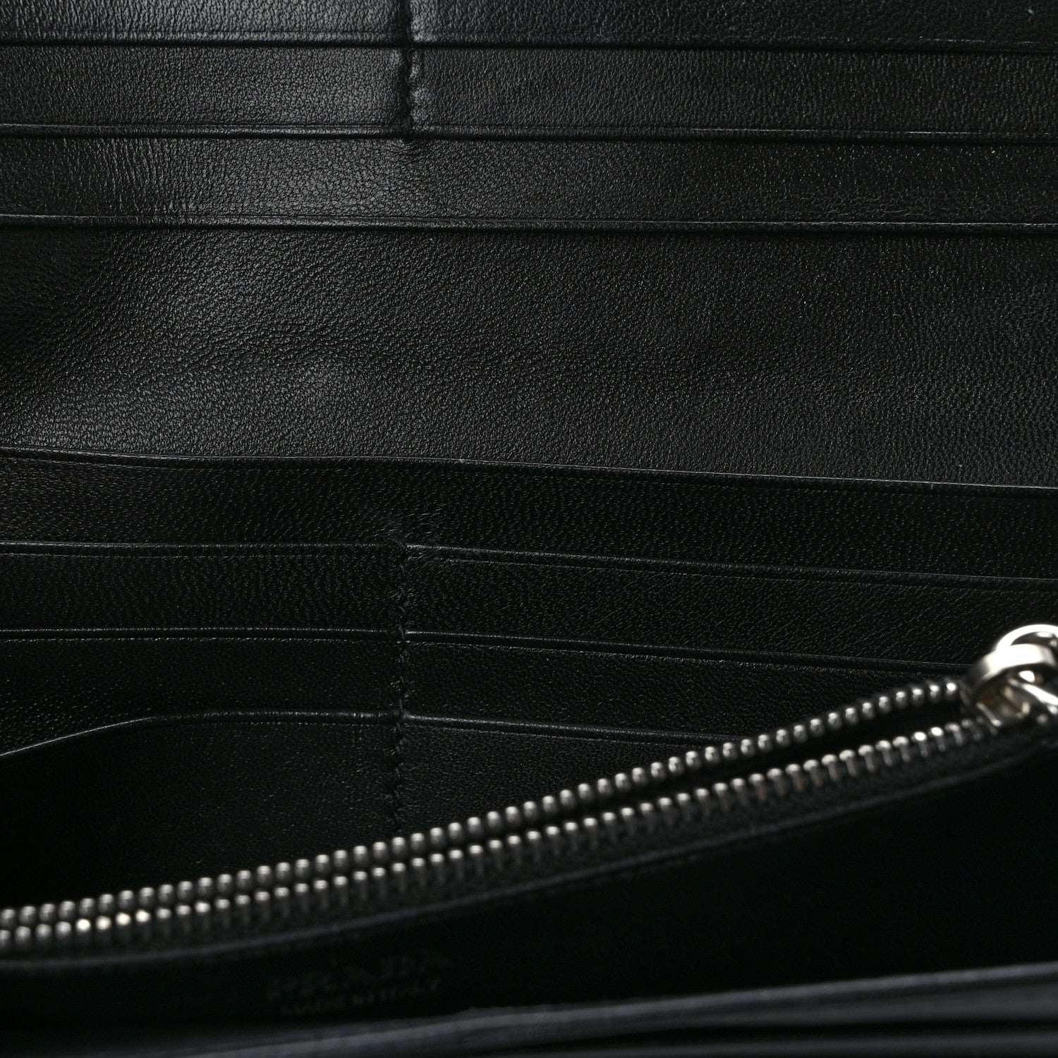 Prada Soft Calfskin Diagramme Continental Wallet Black 13 of 13