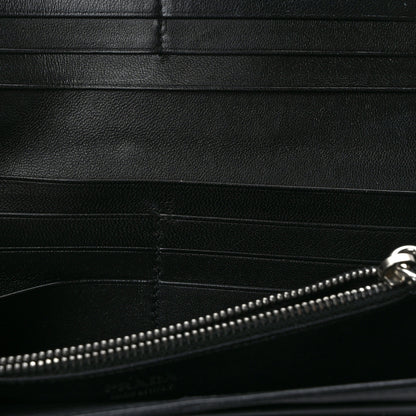 Prada Soft Calfskin Diagramme Continental Wallet Black 13 of 13