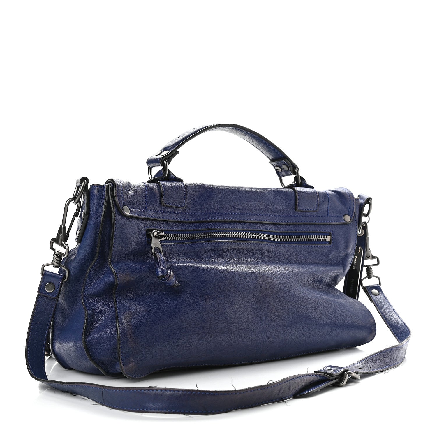 Proenza Schouler Lambskin Fringe Medium PS1 Satchel Cobalt Blue 3 of 13