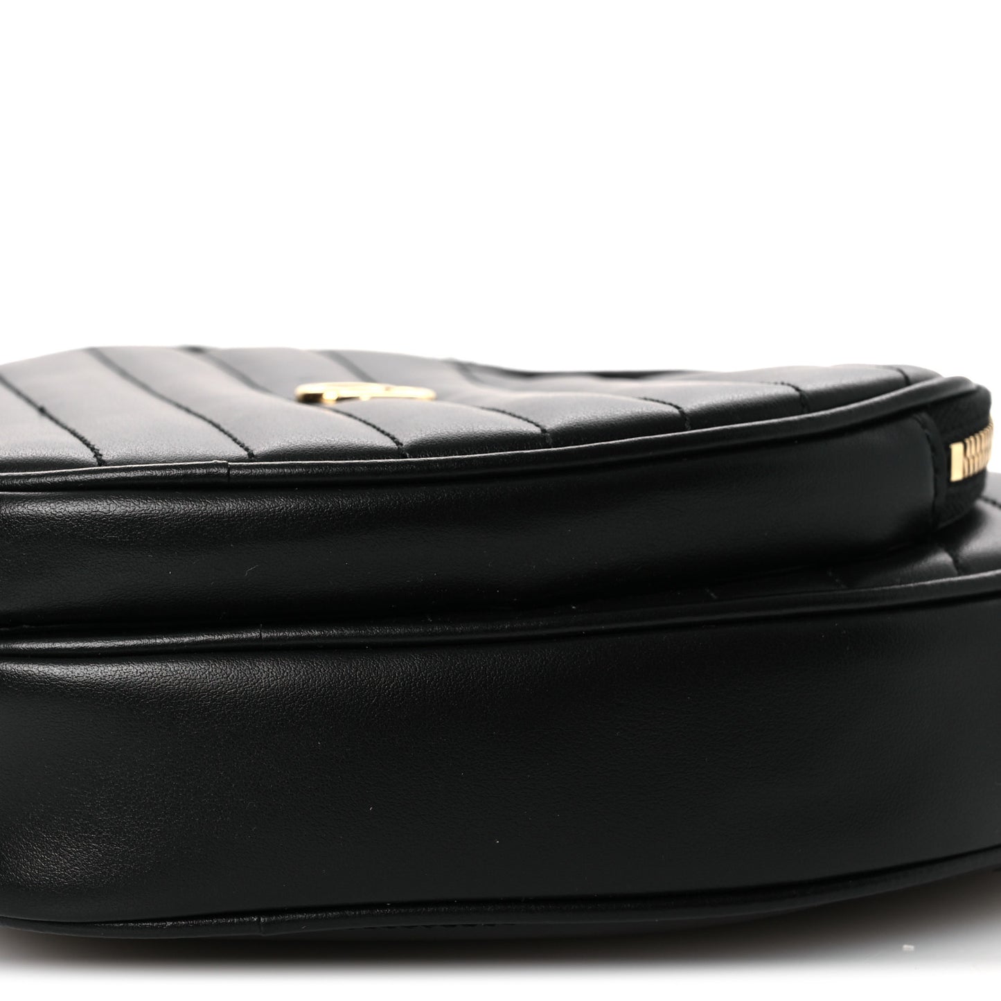 Calfskin Matelasse Diagonal Mini Interlocking G Heart Shoulder Bag Black