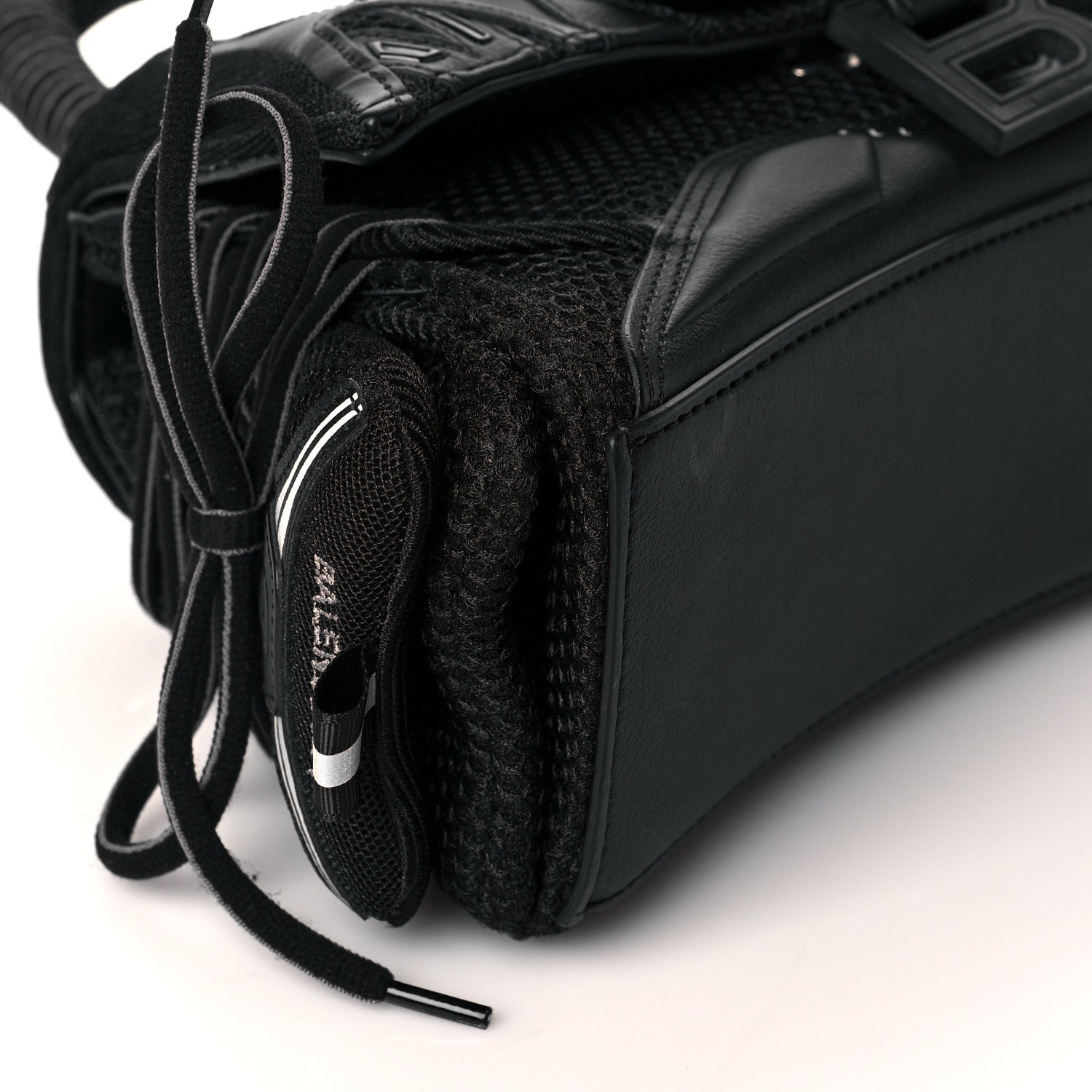 Balenciaga Faux Calfskin Fabric Small Sneakerhead Top Handle Bag Black 9 of 12