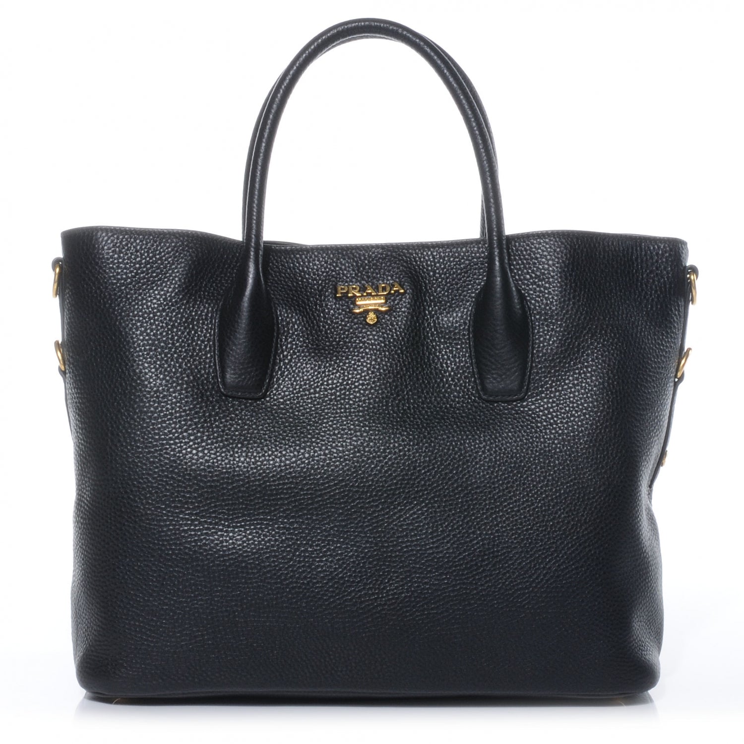 Prada Vitello Daino Tote Black 1 of 10
