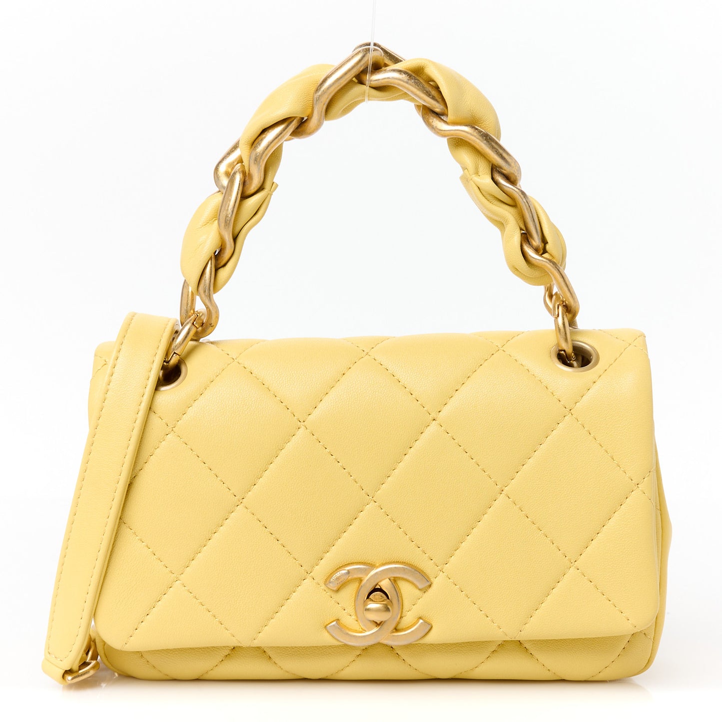 Shiny Lambskin Small Chain Is More Flap Yellow
