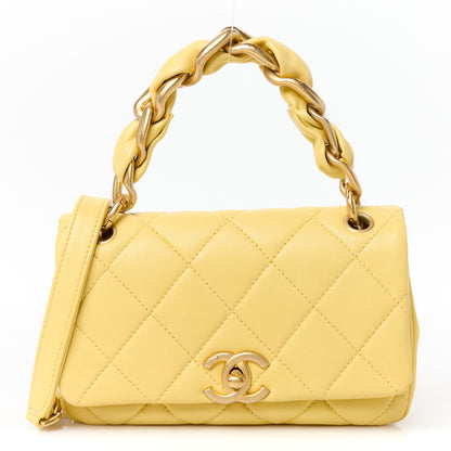 Chanel Shiny Lambskin Small Chain Is More Flap Yellow 1 of 10