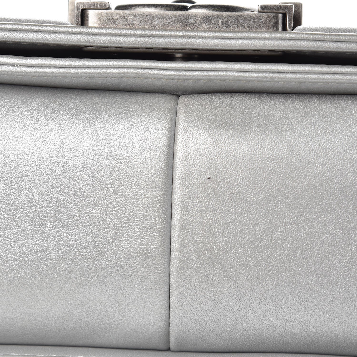 Chanel Metallic Calfskin Quilted Medium Boy Flap Silver 14 of 14