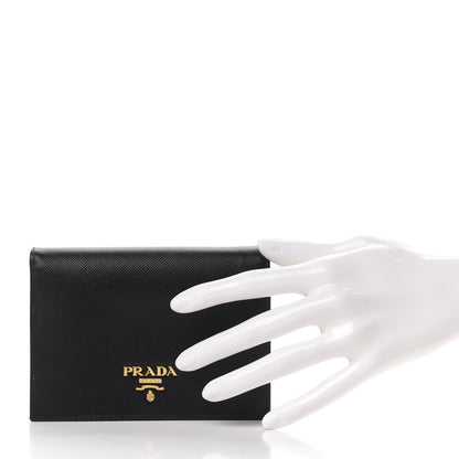 Prada Saffiano Oro Wallet Black 2 of 7