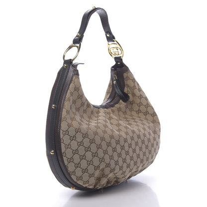 Gucci Monogram Medium Interlocking Hobo Dark Brown 3 of 10