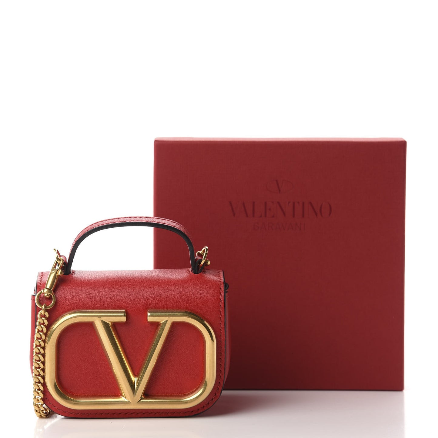 Calfskin Mini Supervee Crossbody Bag Rouge Pur