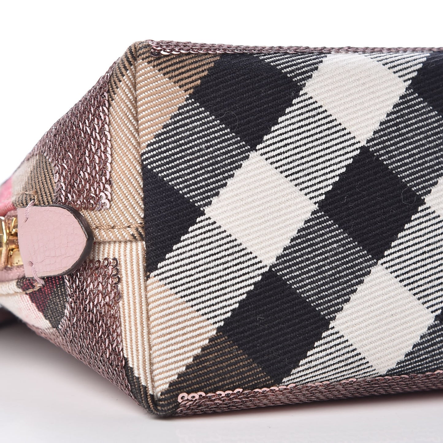 House Check Sequin Peyton Pouch Bag Pink