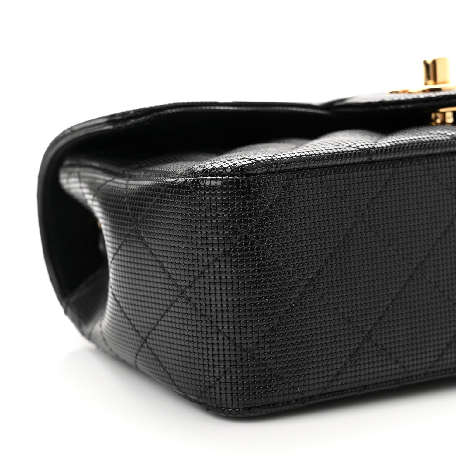 Chanel Metallic Calfskin Quilted Pixel Effect Mini Rectangular Flap Black 7 of 8