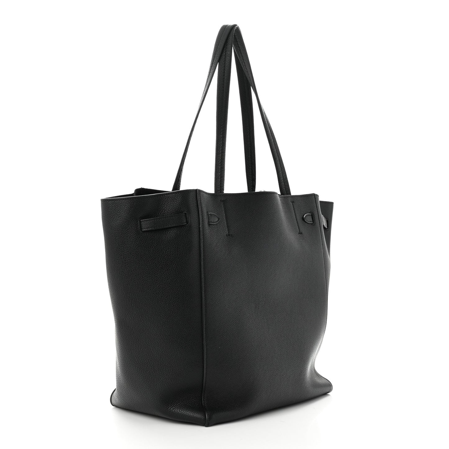 Soft Grained Calfskin Small Belt Cabas Phantom Black