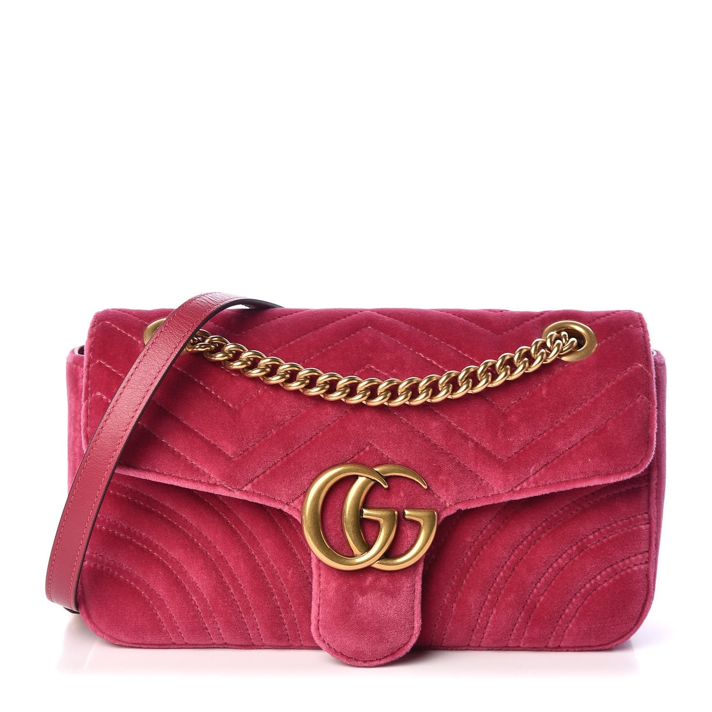 Velvet Matelasse Small GG Marmont Shoulder Bag Light Raspberry Rose