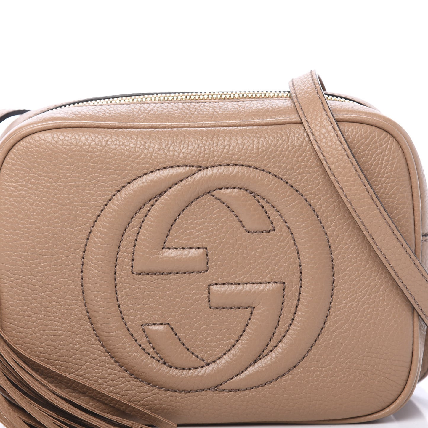Pebbled Calfskin Small Soho Disco Bag Camelia