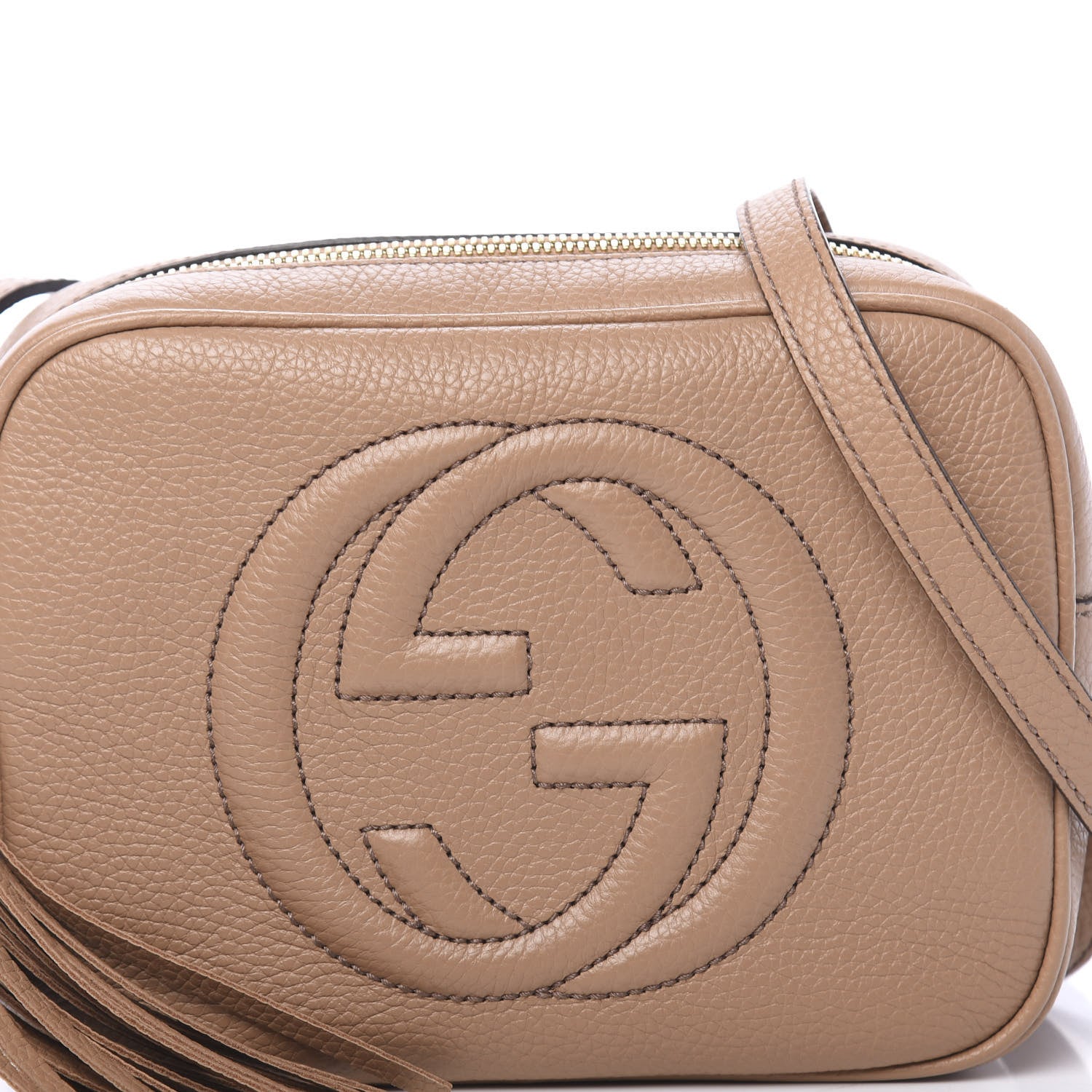 Gucci Pebbled Calfskin Small Soho Disco Bag Camelia 8 of 11