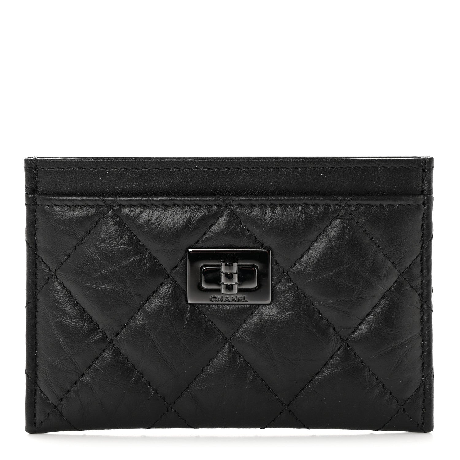 Chanel Aged Calfskin Quilted Reissue Card Holder So Black 1 of 8