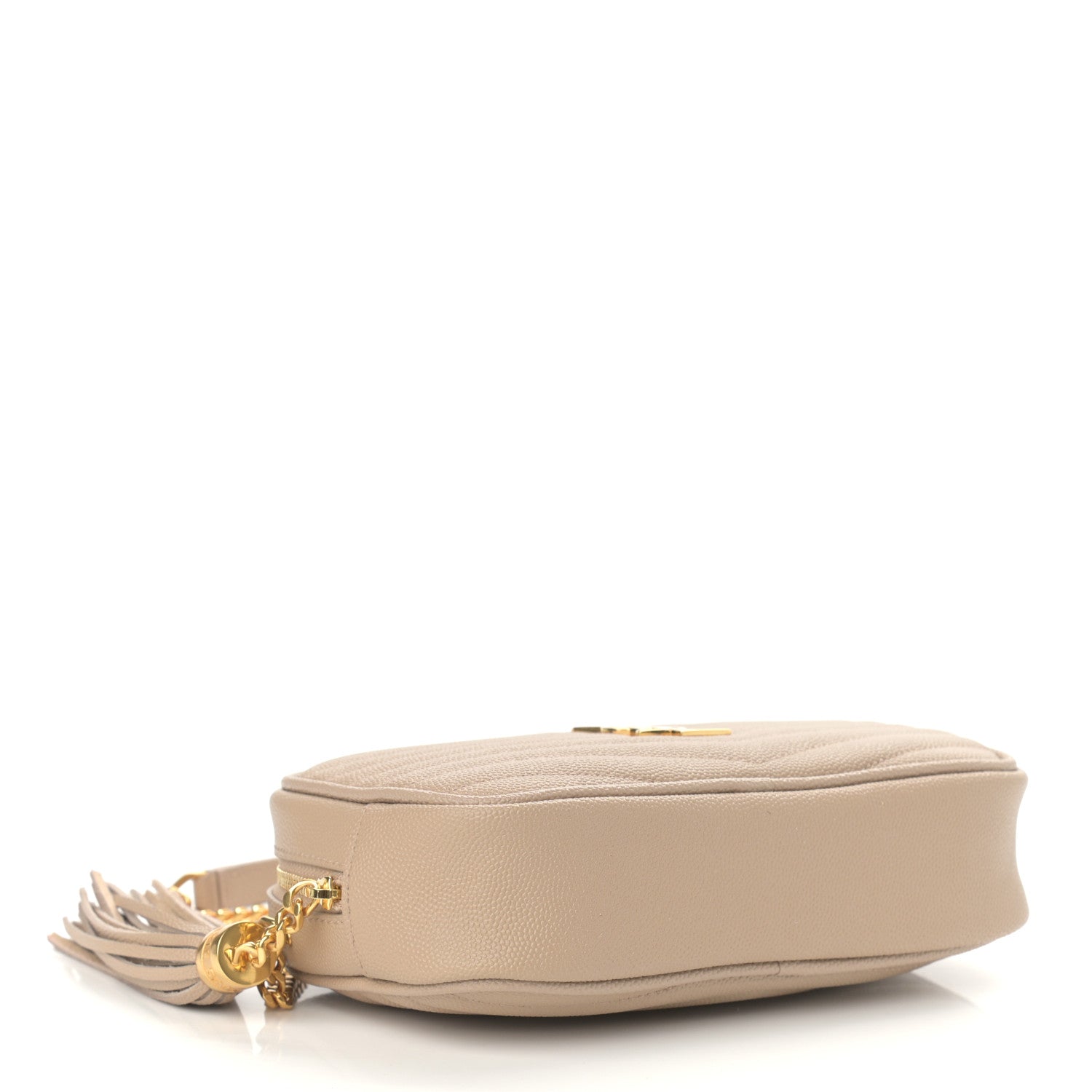 Saint Laurent Grain De Poudre Matelasse Monogram Mini Lou Camera Bag Dark Beige 4 of 10