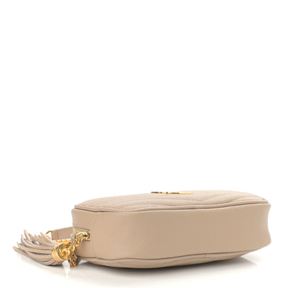 Saint Laurent Grain De Poudre Matelasse Monogram Mini Lou Camera Bag Dark Beige 4 of 10