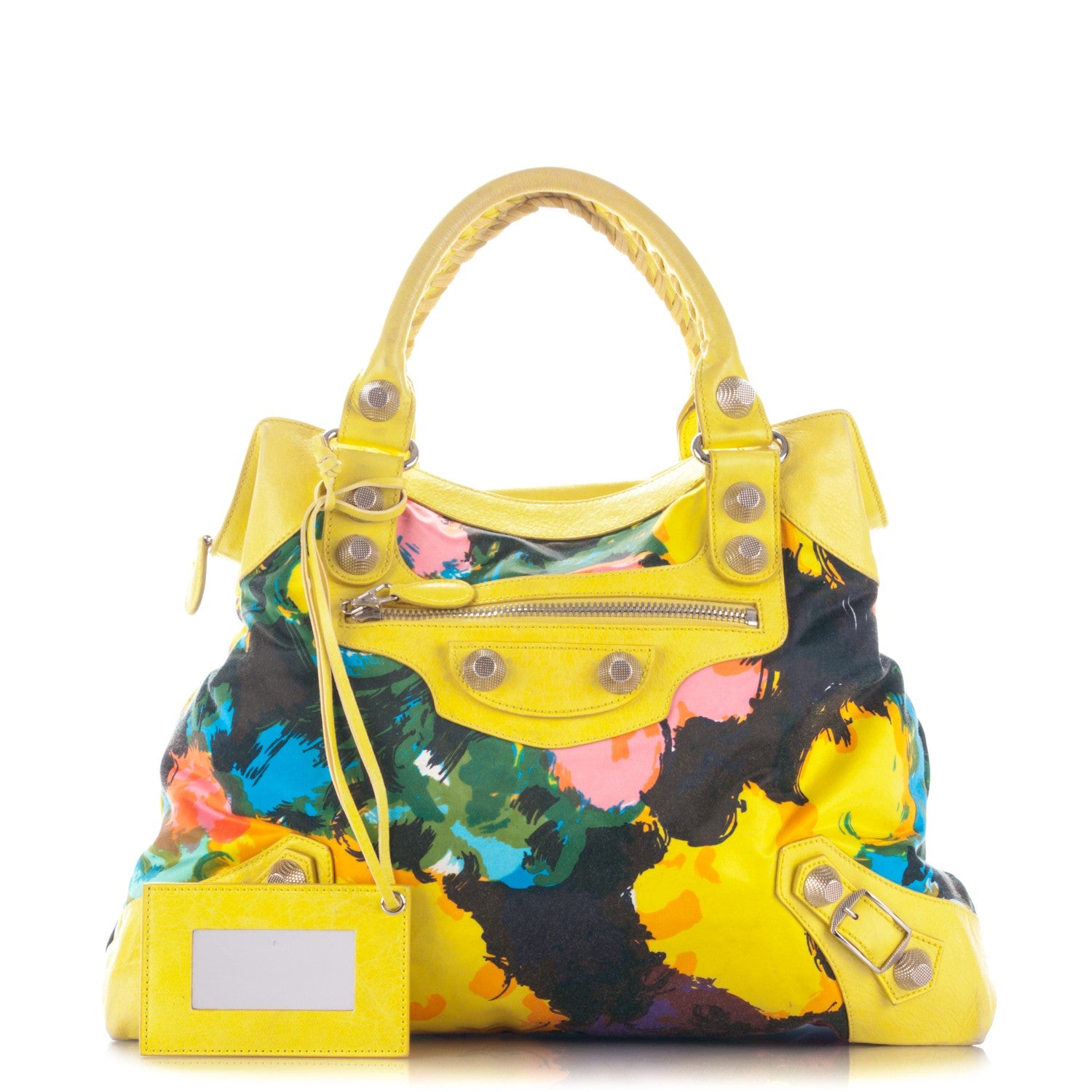 Balenciaga Agneau Floral Giant 21 Silver Hardware Brief Bouton D or 1 of 9
