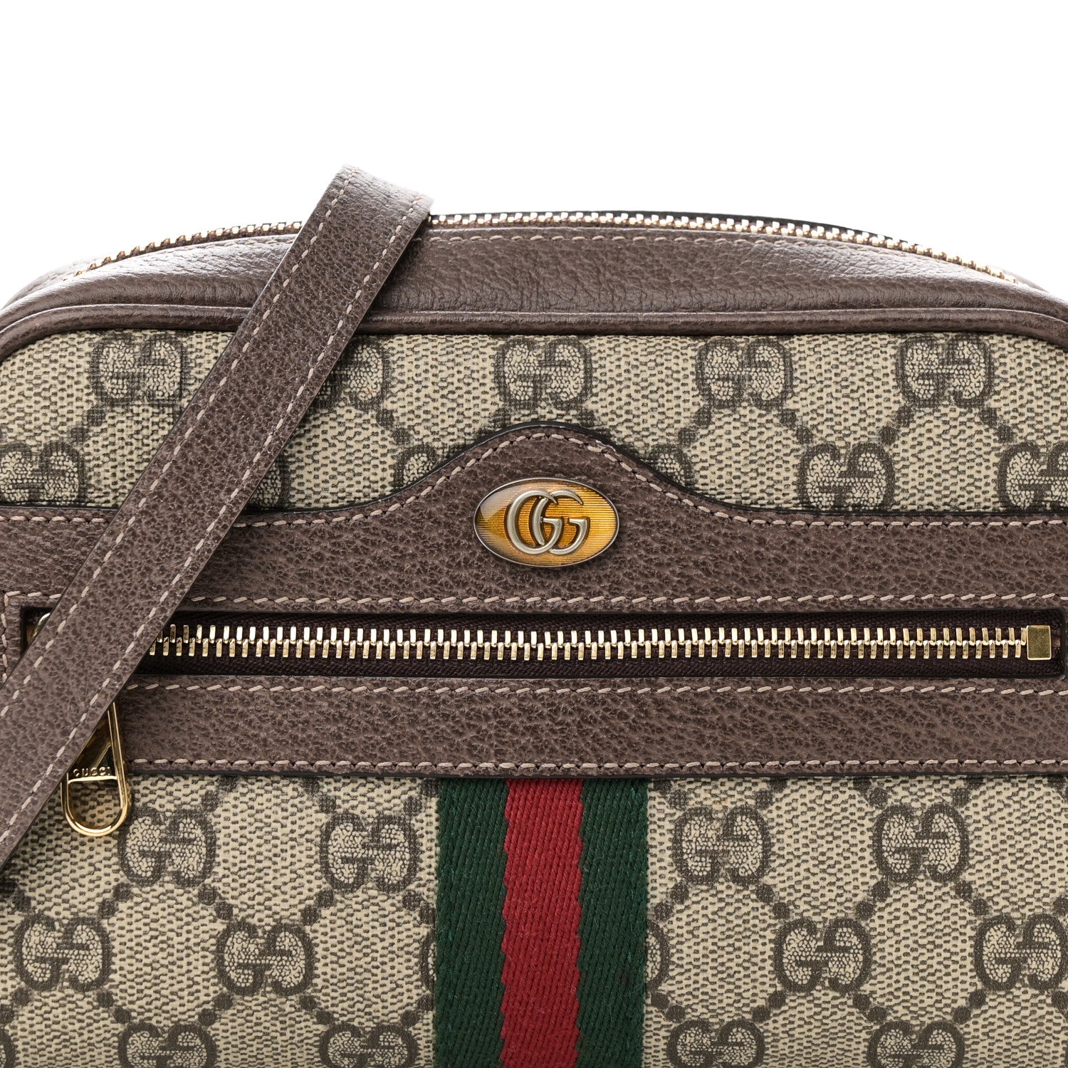 Gucci GG Supreme Monogram Web Mini Ophidia Shoulder Bag Brown 8 of 10