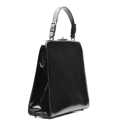 Prada Spazzolato Logo Print Framed Bag Nero Black 3 of 7