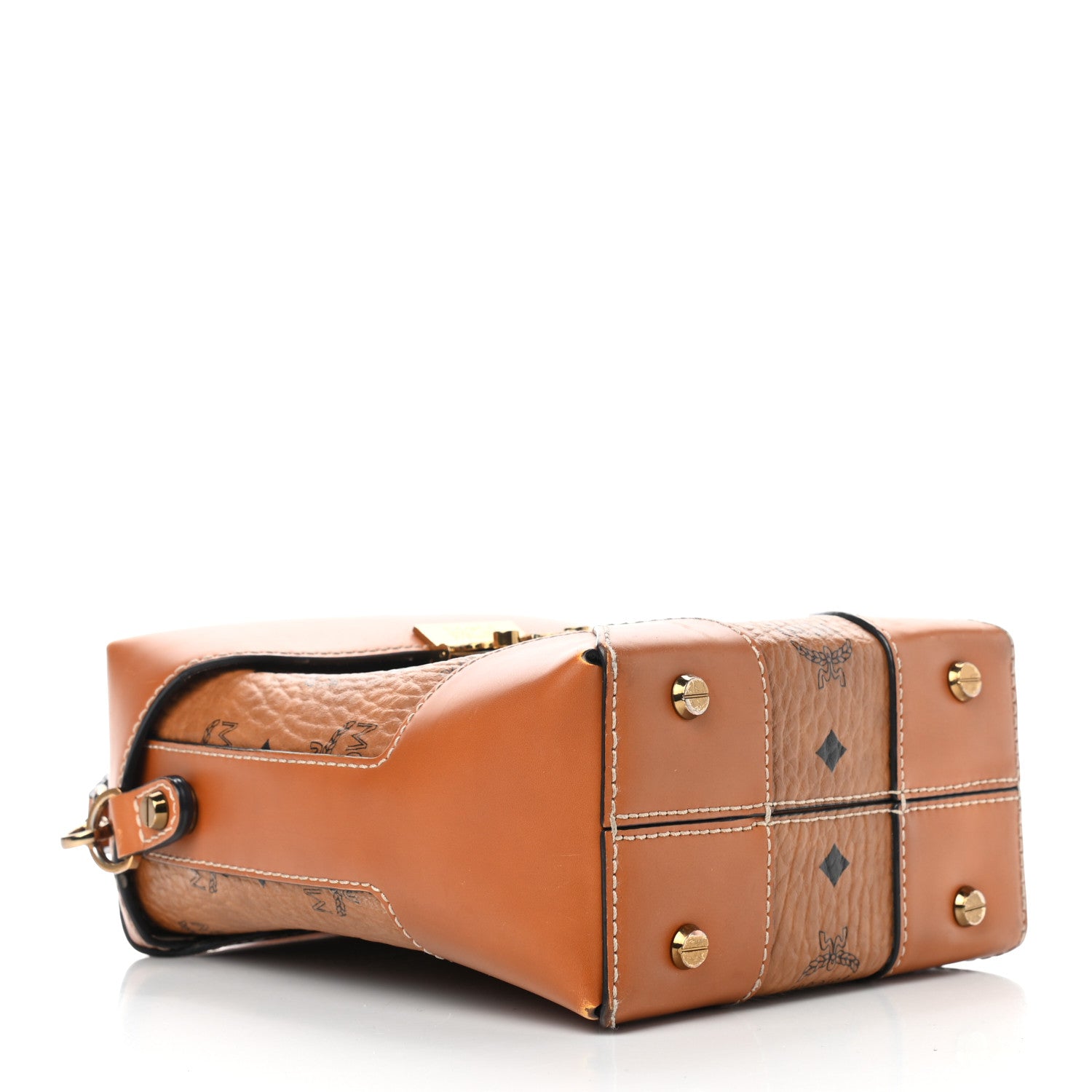 MCM Visetos Small Soft Berlin Crossbody Cognac 4 of 12