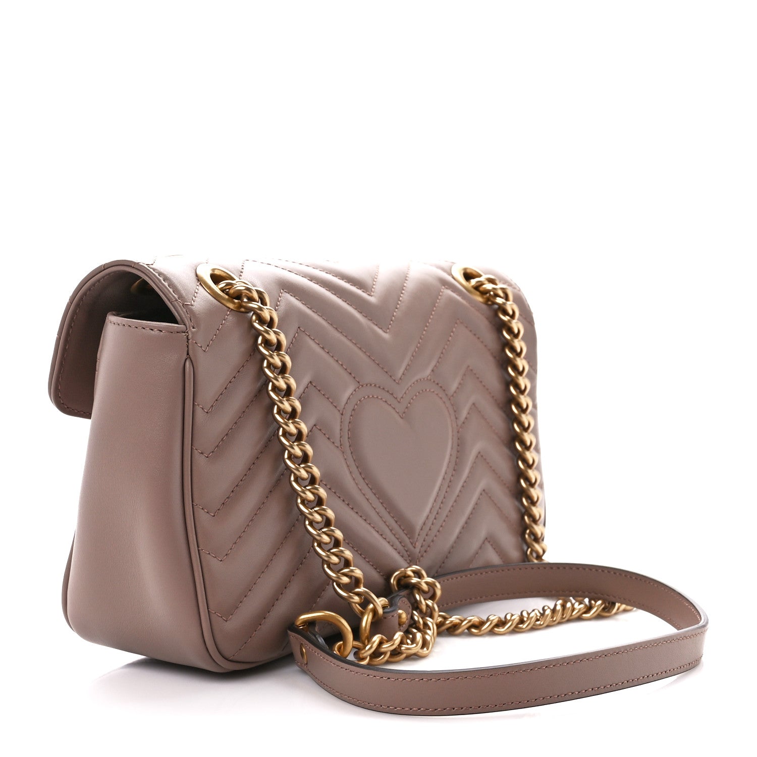 Gucci Calfskin Matelasse Small GG Marmont Shoulder Bag Porcelain Rose 2 of 13