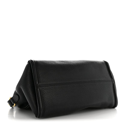 Alexander McQueen Pebbled Calfskin Small Skull Padlock Zip Around Tote Black 4 of 14
