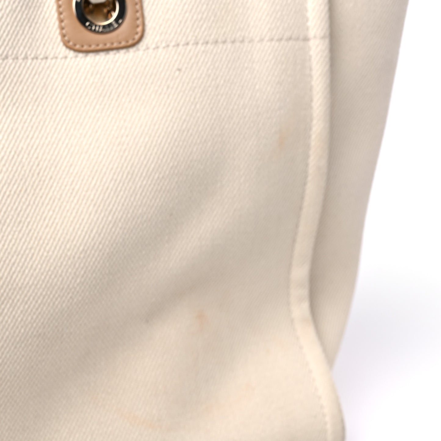 Canvas Pearl Large Deauville Tote Ecru Beige