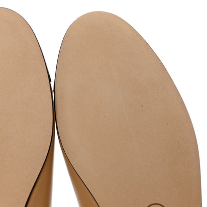 Chanel Lambskin Cap Toe CC Ballerina Flats 38.5 Beige Black 9 of 10