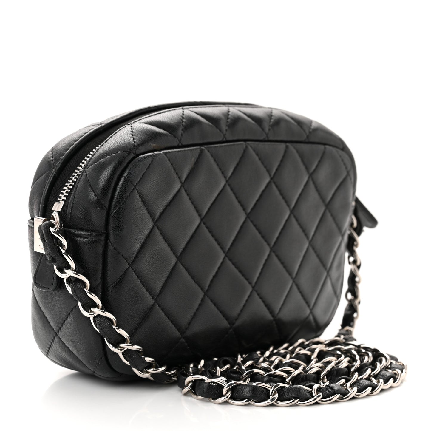 Lambskin Quilted Small Timeless Camera Case Black