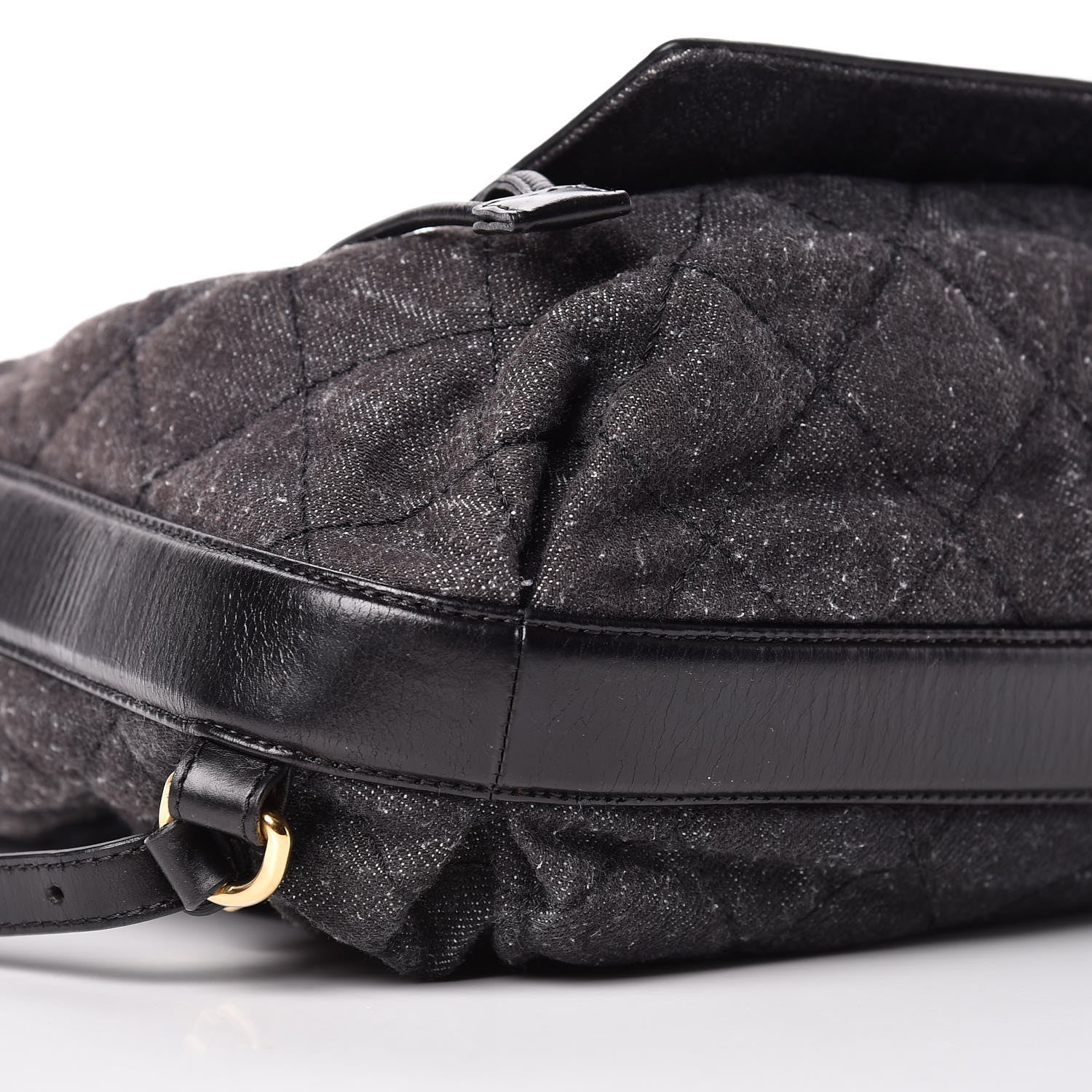 Chanel Denim Calfskin Quilted Backpack Dark Grey Black 5 of 10