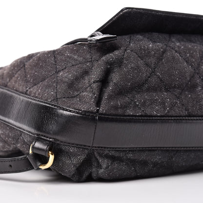 Chanel Denim Calfskin Quilted Backpack Dark Grey Black 5 of 10