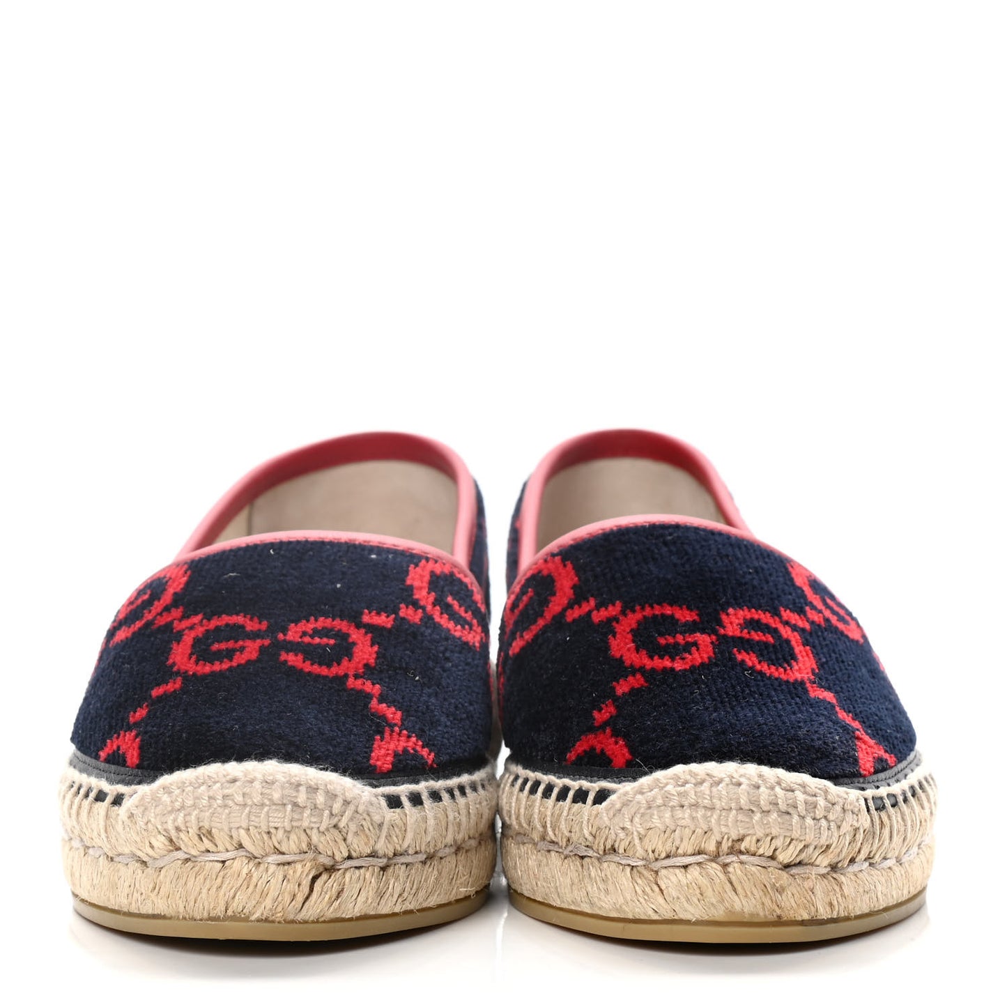Terry Cloth GG Monogram Espadrilles 36 Blue Red