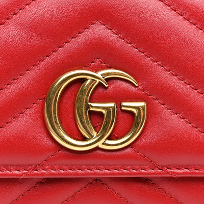 Gucci Calfskin Matelasse GG Marmont Continental Wallet Hibiscus Red 9 of 12