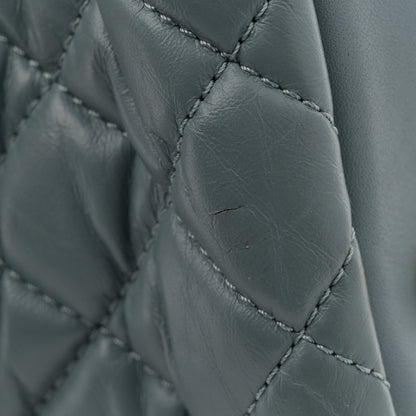 Chanel Aged Calfskin Quilted Large Coco Handle ShoppingTote Blue 14 of 16
