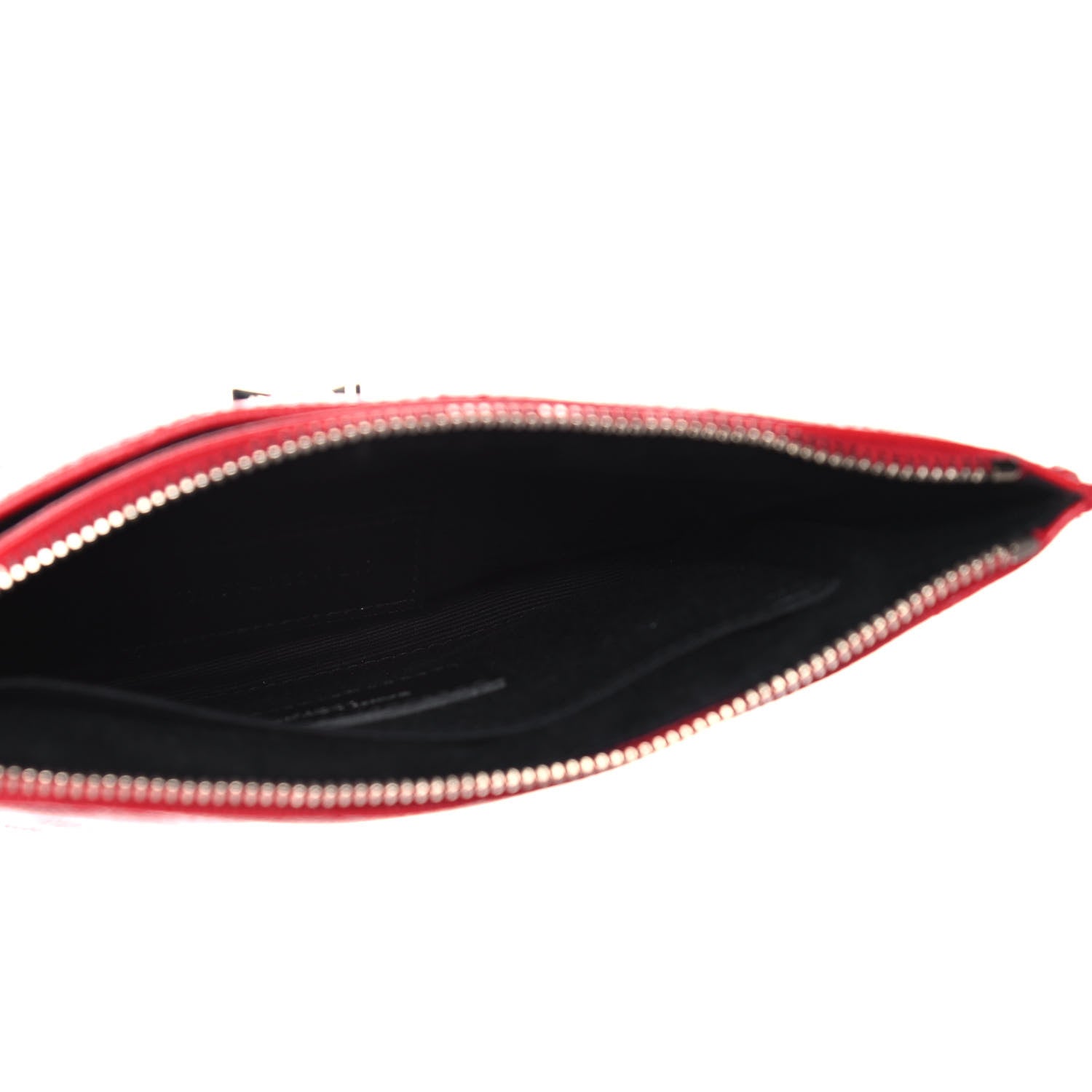 Saint Laurent Grain De Poudre Chevron Monogram Bill Pouch Rouge Eros 5 of 11