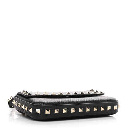 Valentino Garavani Grainy Calfskin Rockstud Crossbody Pouch Black 3 of 4