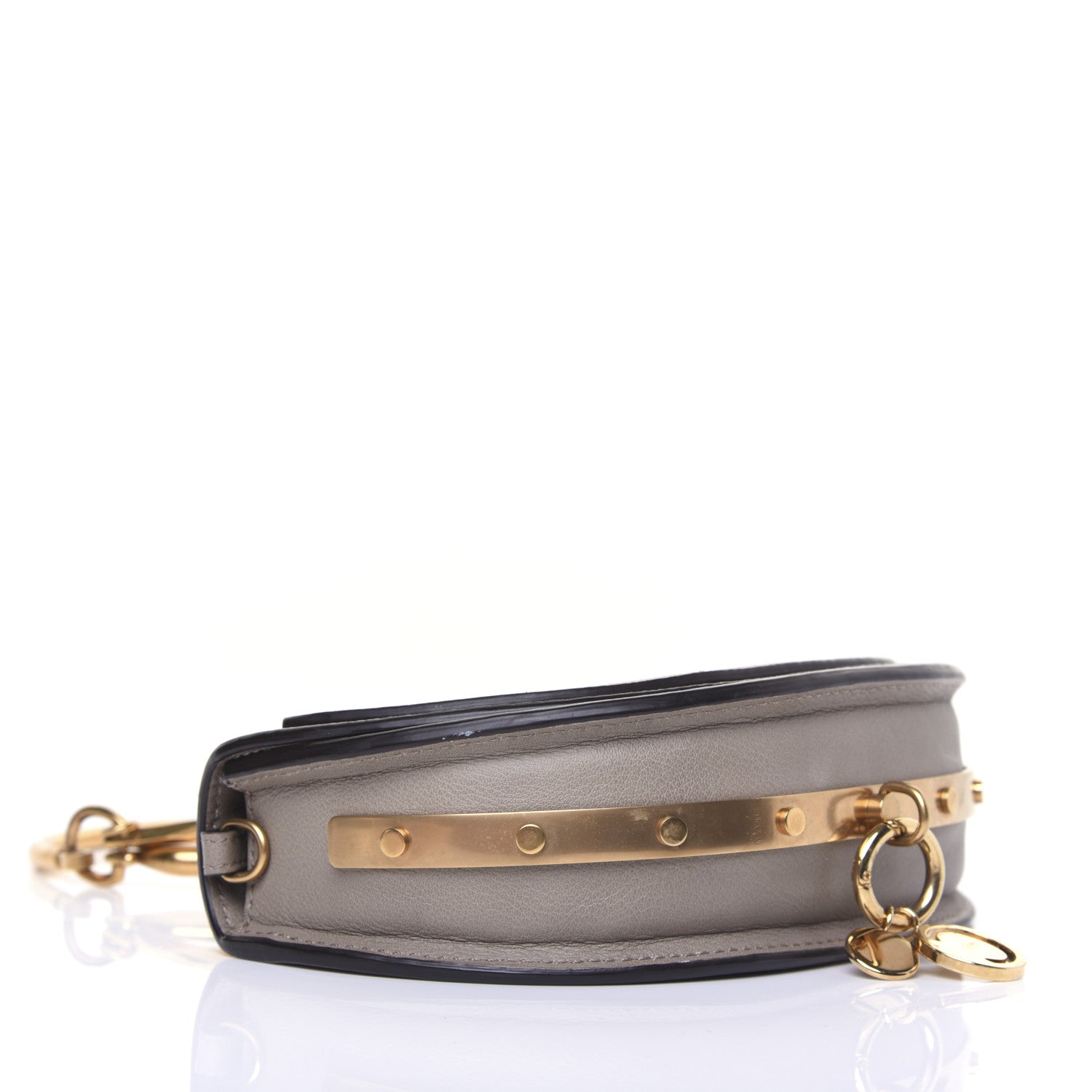 Chloe Calfskin Small Nile Bracelet Minaudiere Bag Motty Grey 4 of 14